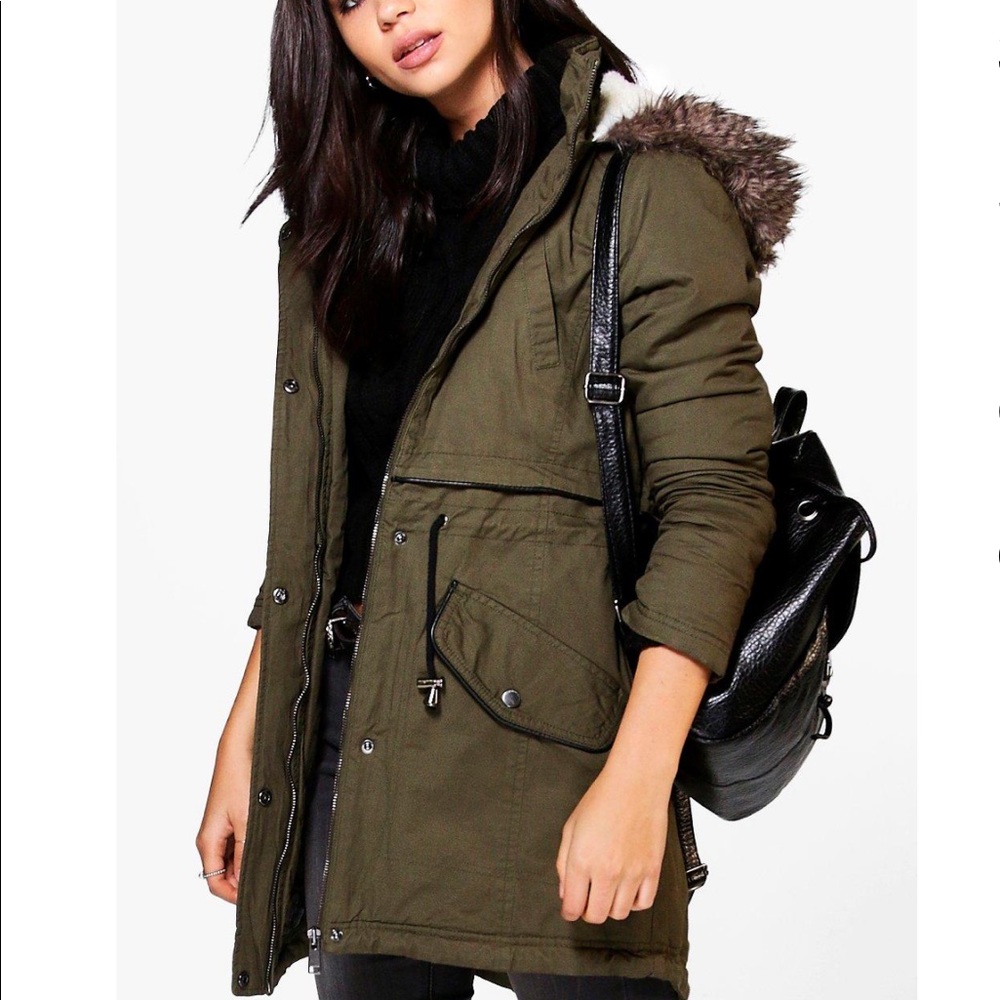 Green Fur Hood Parka